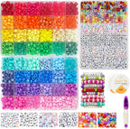 Pony Beads Acrylic 1200pcs Multicolor Letter Cube Mix 1 Box