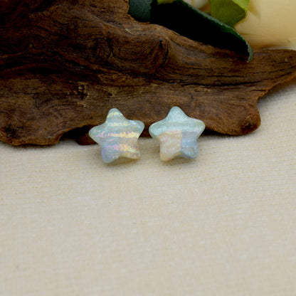 Oil Painting Star Resin Beads 19mm Iridescent Pastel 1pc 9