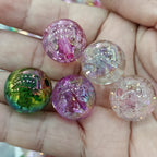 Plated Bubblegum Beads 20mm Tiny Bubble Acrylic Translucent 50pcs