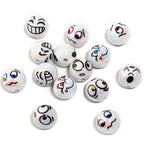 UV Plating Round Acrylic Beads 16mm Funny Emoji Faces 50pcs 5