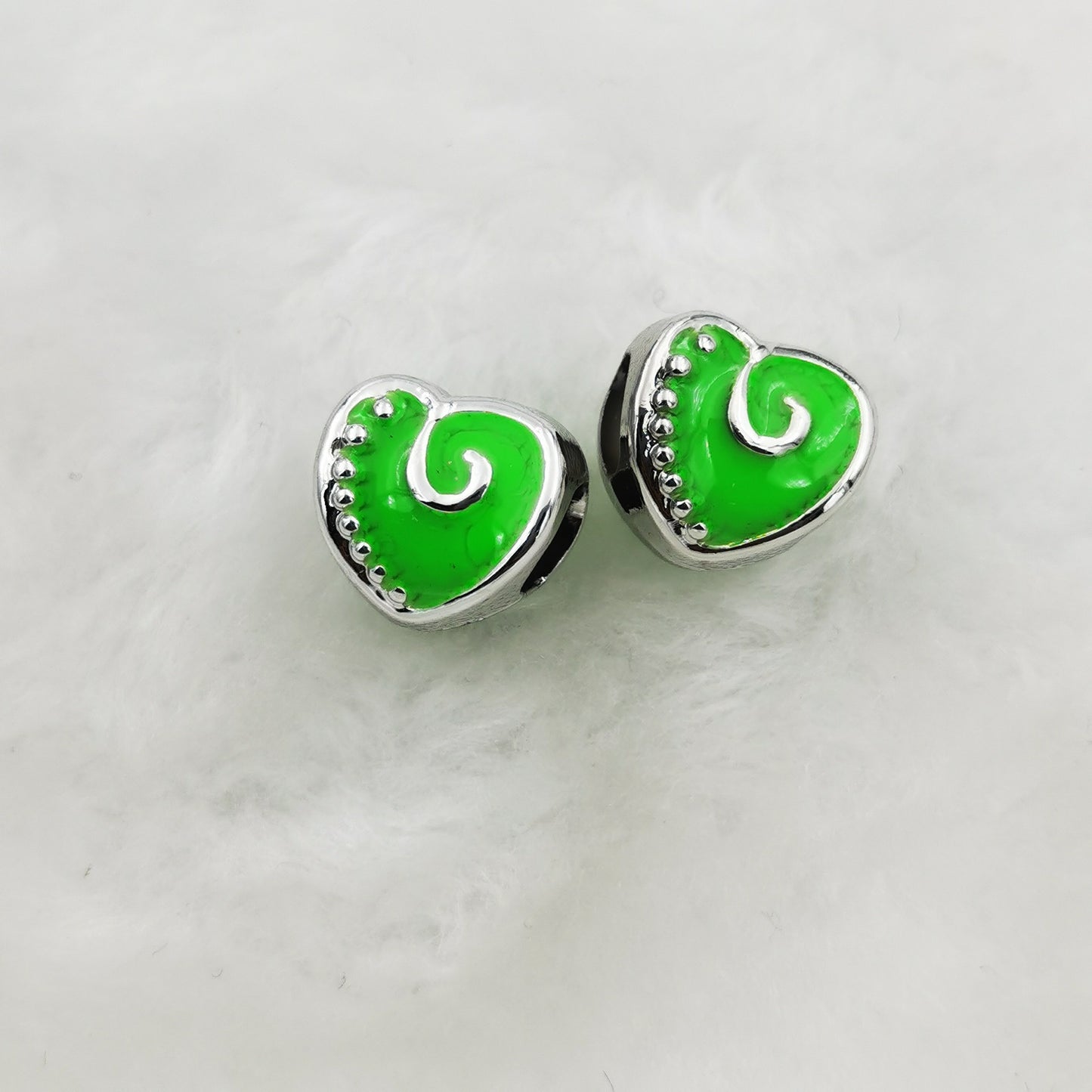 Heart Enamel CCB Plastic Acrylic Beads 12mm Colorful Mixed 50pcs 11