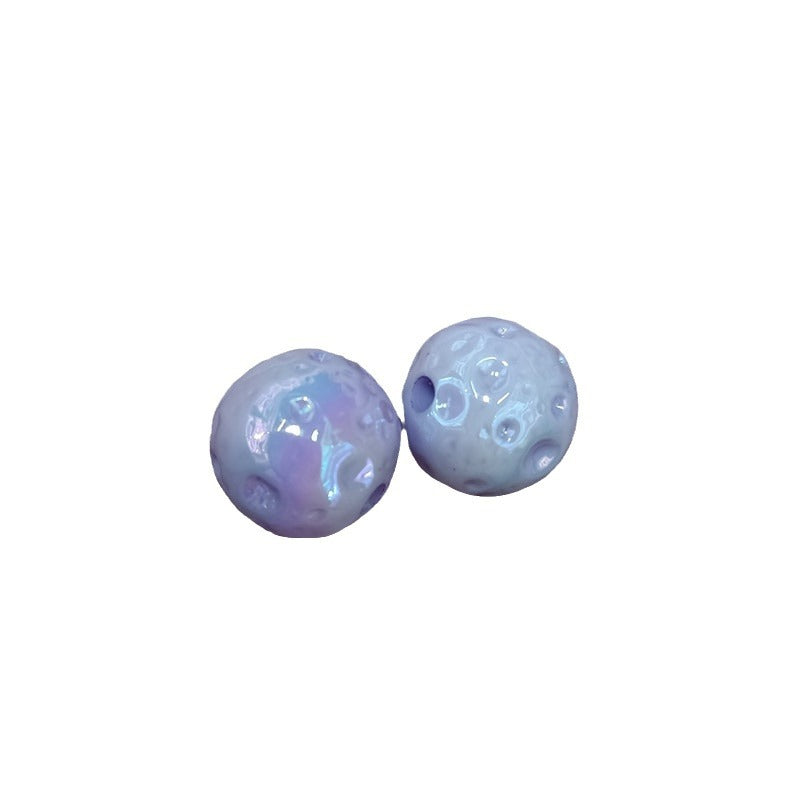 Glow In The Dark Round Acrylic Beads 16mm Meteorite Plated 100pcs 5