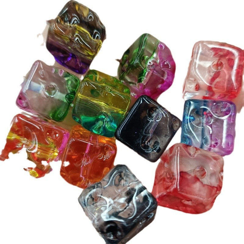 Transparent Gradient Cheese Acrylic Square Beads 14mm 100pcs 5