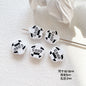 Baking Painted Black and White Metal Beads Quirky Shapes 10pcs 18