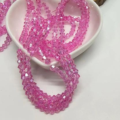 Seed Diamond Glass Beads 4mm Transparent Pastel Colors 10Strands 9