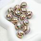 UV Plating Round Acrylic Beads 16mm Lollipop Rotating Pattern 50pcs 8