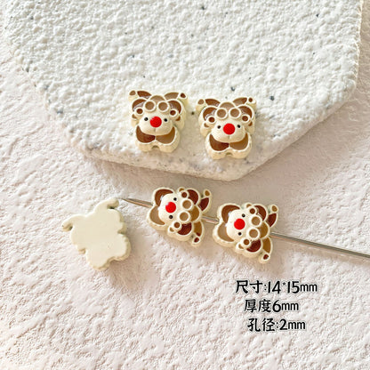 Candy Clown Metal Beads Colorful Painted Alloy 10pcs 24