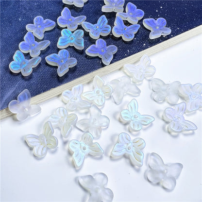 Czech Glass Beads Butterfly 11mm Translucent Purple Blue Pink 50pcs 12