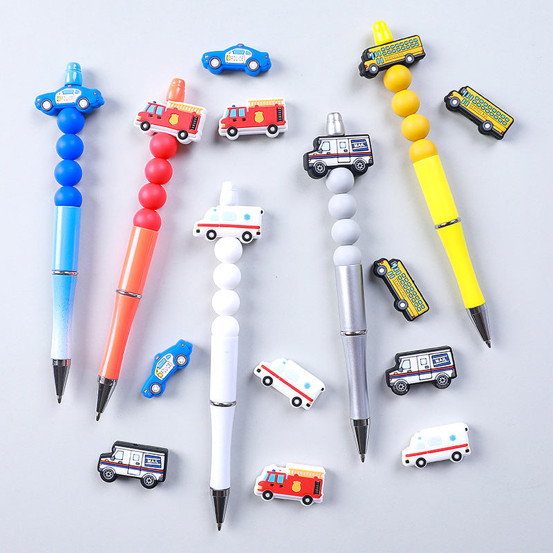 Silicone Focal Beads Mail Police Fire Ambulance School Bus 20pcs 3