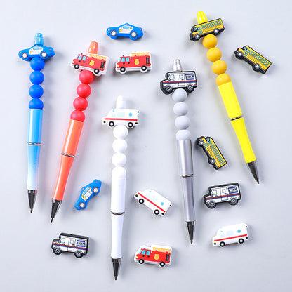 Silicone Focal Beads Mail Police Fire Ambulance School Bus 20pcs 3