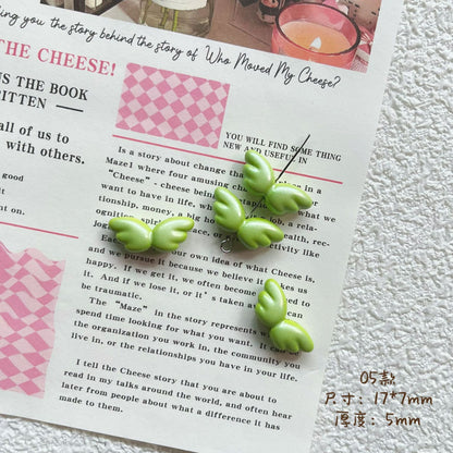 Chubby Wing Metal Beads 17mm Glossy Enamel Finish 10pcs 10