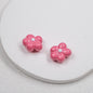 Hand Painted Irregular Flower Acrylic Beads 16mm Enamel Finish 50pcs 5