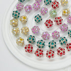 Bubblegum Rhinestone Beads 18mm Enlaced Fully Rhinestoned 5pcs 4