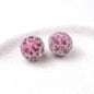 Flocking Leopard Acrylic Round Beads 15mm Colorful Mixed 20pcs 12