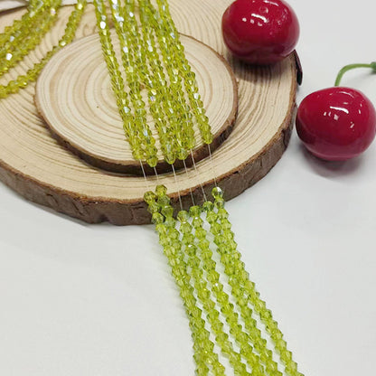 Seed Diamond Glass Beads 4mm Transparent Pastel Colors 10Strands 18