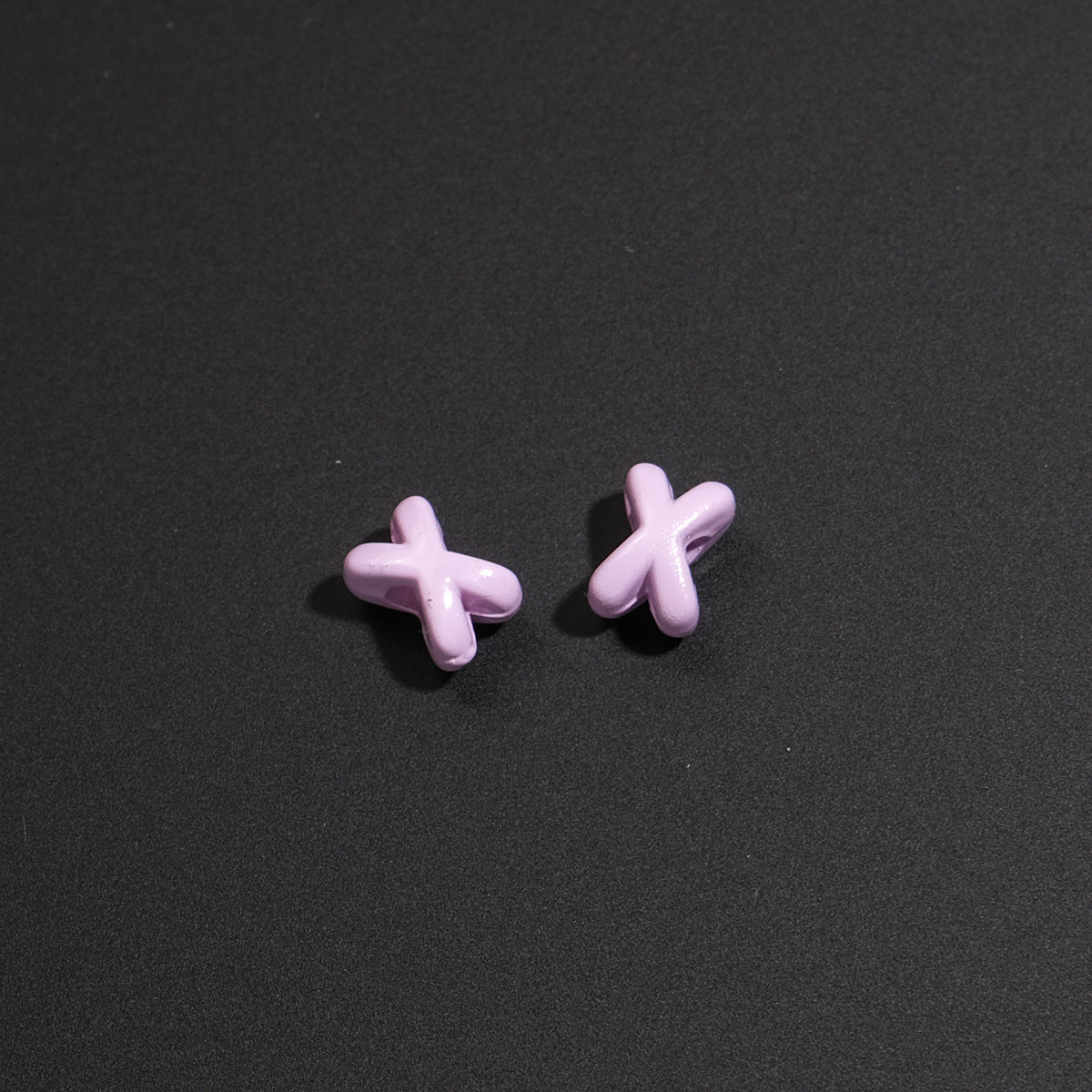 Baking Painted X Acrylic Beads 8mm Glossy Colorful 100pcs 10