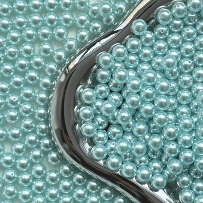Pearl Glass Beads 8mm Glossy Pastel Smooth Finish 30pcs 7
