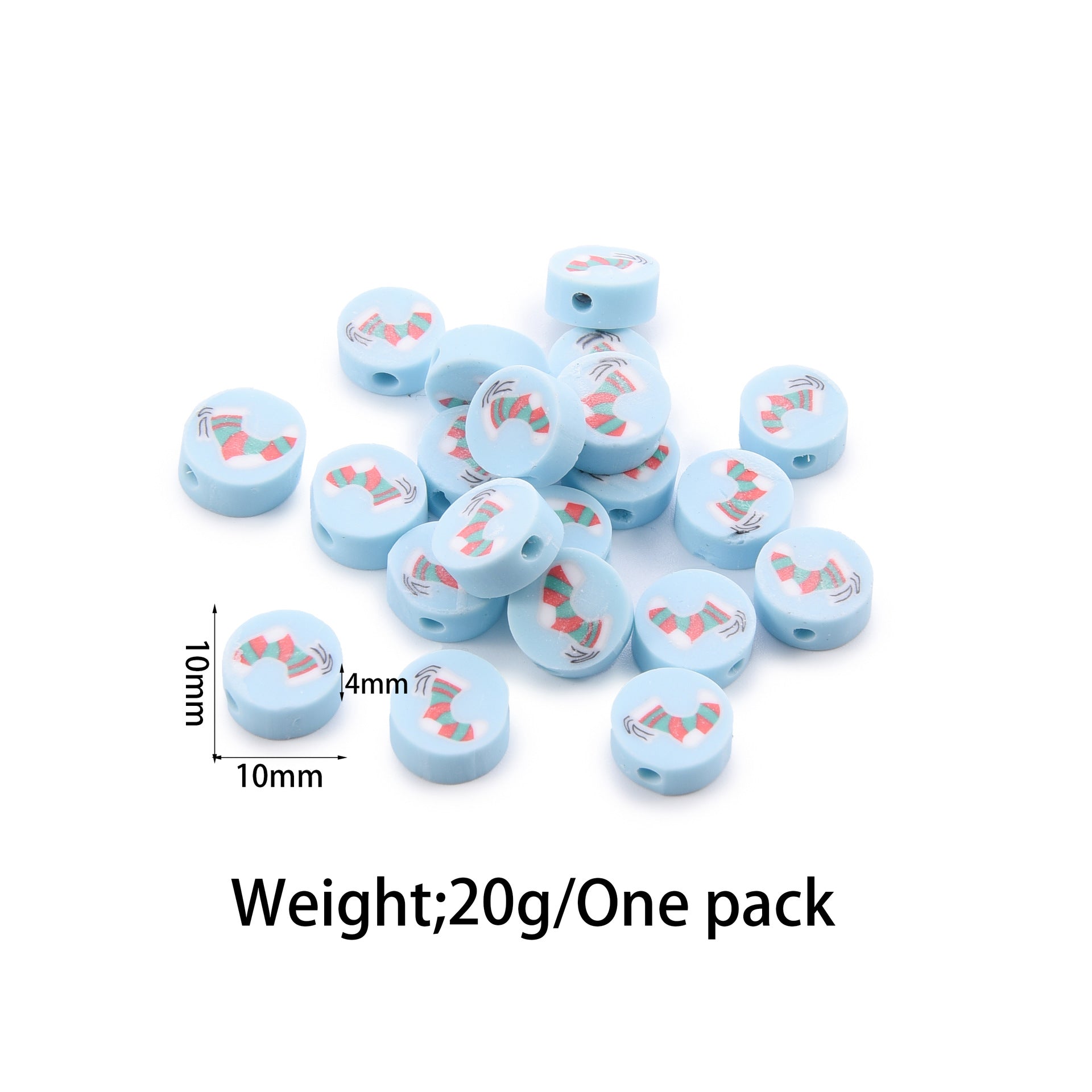 Flat Clay Beads Fruit and Christmas Tree Pattern Polymer 50pcs 18