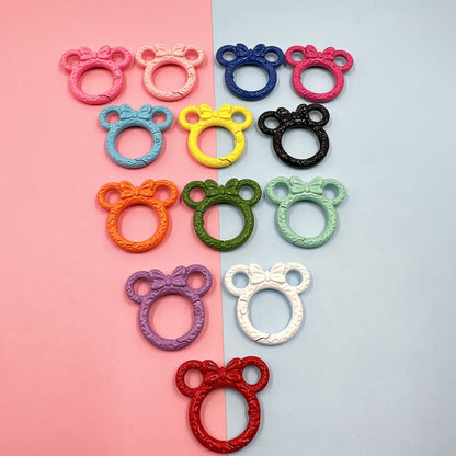 Zinc Alloy Mickey Head Spring Keyrings 28mm Colorful Painted 10pcs 3