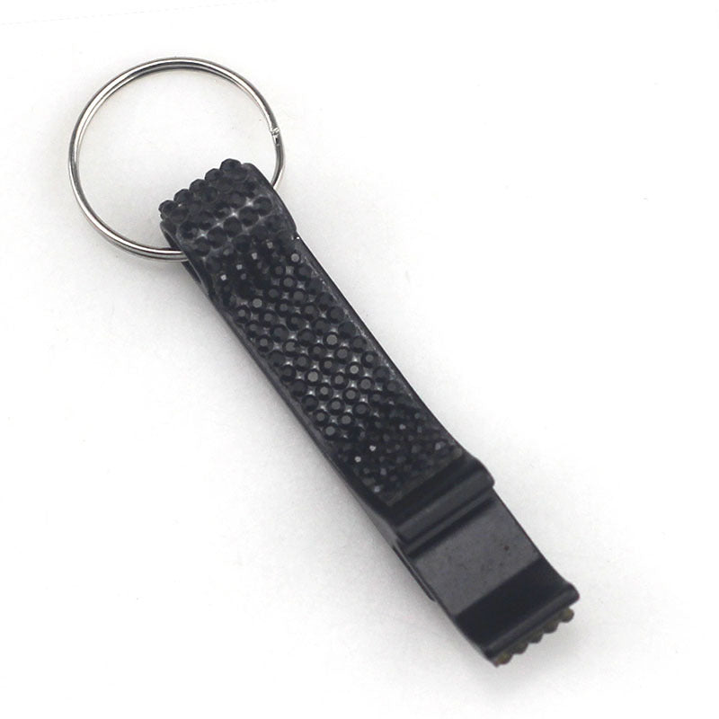 Rhinestone Bottle Opener Keychain Aluminum Alloy Multi Functional 6