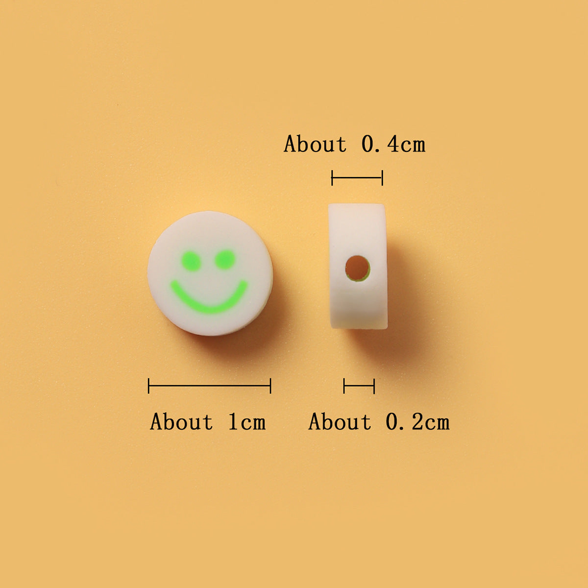 Flat Clay Beads 10mm Colorful Smiley Face Polymer 100pcs 4