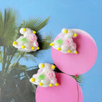 Hand Painted Dress Acrylic Beads 28x24x10mm Pastel Glossy 5pcs 4