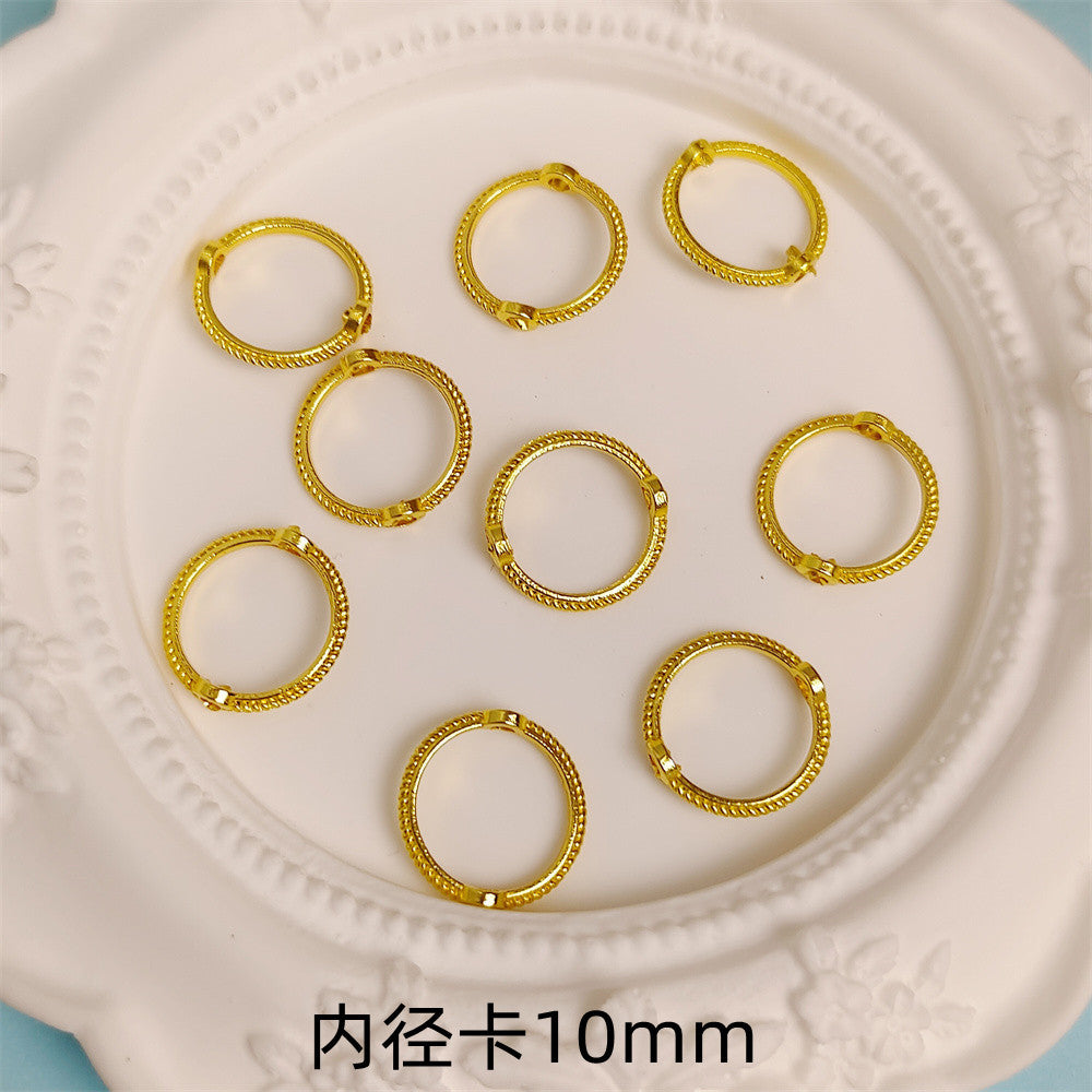 Ring Metal Beads Frame 8mm 10mm Twist Embossed Design 80pcs Alloy 4