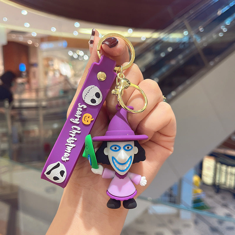 PVC Cartoon Halloween Couple Keychain Colorful Festive Charm 11