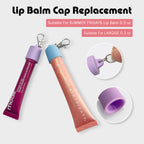 Silicone Chapstick Keychain Caps Crown Striped Smooth Shapes 3pcs 5