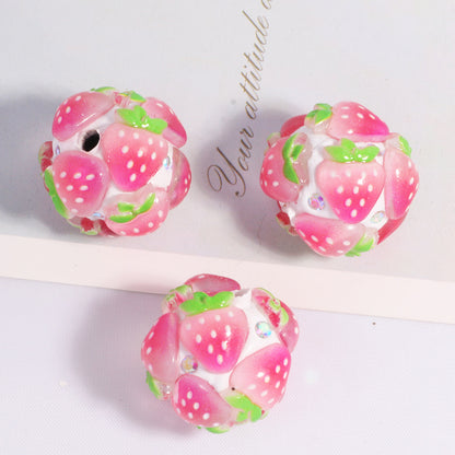 Embellished Bubblegum Beads 18mm Fruit Slice Colorful 10pcs 9