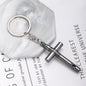Alloy Cross Whistle Keychain Zinc Metal Industrial Style Silver Black 5