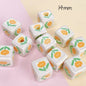 Cream Cartoon Printed Square Acrylic Beads 14mm 20pcs 16