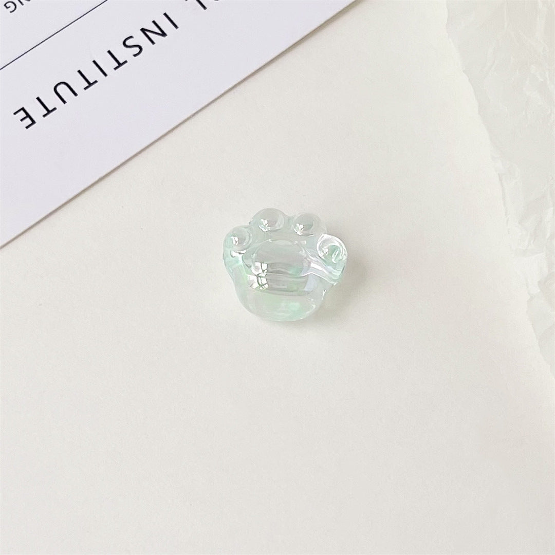 High Transparency UV Plating Cat Claw Acrylic Beads 18.5mm 100pcs 9