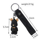 Silicone Bear Couple Keychain Nordic Style Soft Bow Tie Charm 5