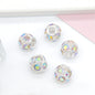 Metal Rhinestone Hollow Spacer Beads 8mm 50pcs 8