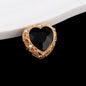 Double-Sided Heart Rhinestone Beads 22mm Alloy Encrusted 10pcs 25