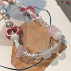 Pink Acrylic Beaded Hello KT Phone Charm Soft Pastel Style 2pcs 4