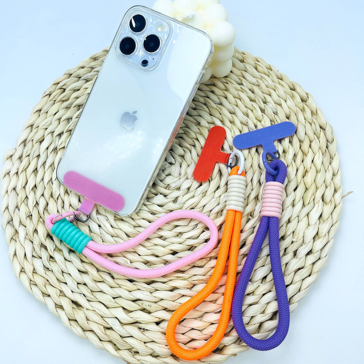 Fabric Tether Tabs Keychain Accessories 55mm Metal D Ring 20pcs 2