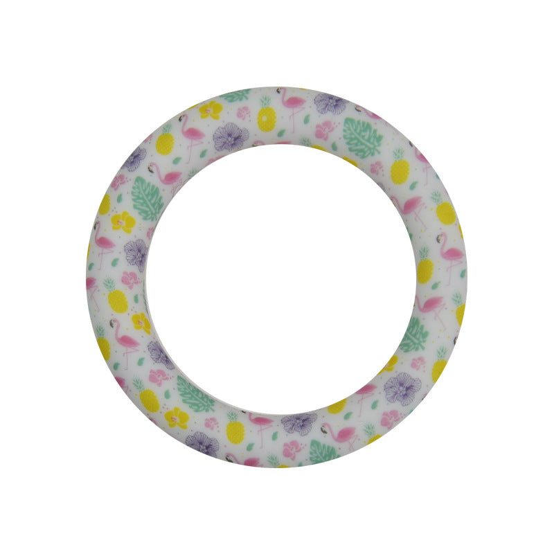 65mm Printed Silicone Rings Floral and Geometric Designs