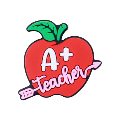Silicone Focal Beads Apple Teacher School Stationery A Plus Teacher 20pcs 5