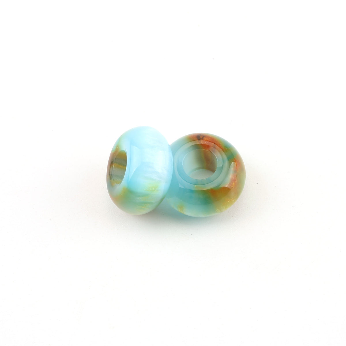 Resin Spacer Beads 14mm Antique Gild Texture 100pcs 7