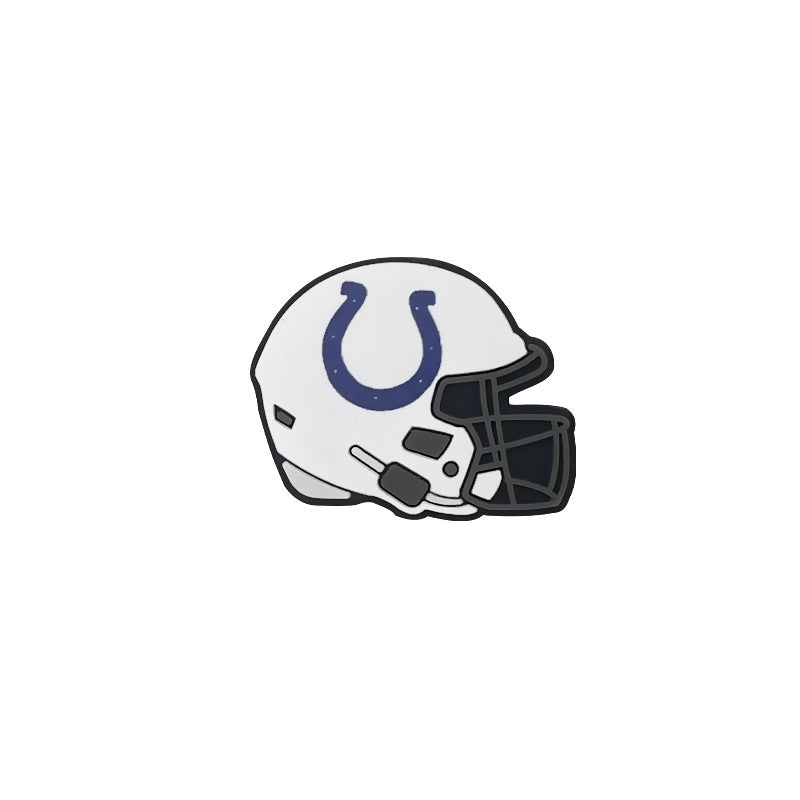 Silicone Focal Beads NFL Teams Helmet Printed Logos 20pcs 36