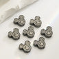 Double Sided Mickey Head Rhinestone Beads 11x16mm Zinc Alloy 10pcs 8