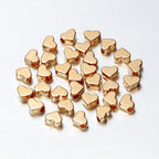 Smooth Flat Heart Acrylic Beads 7mm Shimmering Metallic 200pcs 2