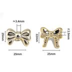 Bow Series CCB Plastic Beads 29mm 25mm Shiny Gold Silver 50pcs 3