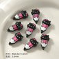Kitten Series Metal Beads Black and Pink Enamel Alloy 10pcs 10