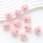 Embellished Flower Cluster Clay Beads 20mm Gradient Rose 10pcs 47