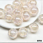 Clear Glazed Rose Resin Beads 16mm Round Decorative 10pcs 12