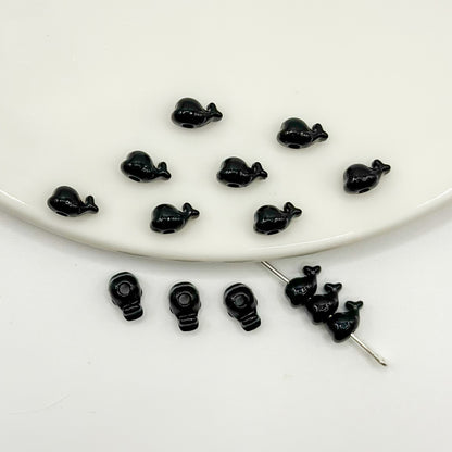 Whale Metal Beads 8mm Baking Painted Colorful 50pcs 20