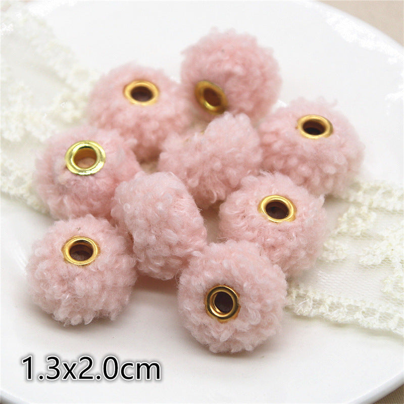 Fabric Spacer Beads 13x20mm Imitation Teddy Wool 20pcs 3